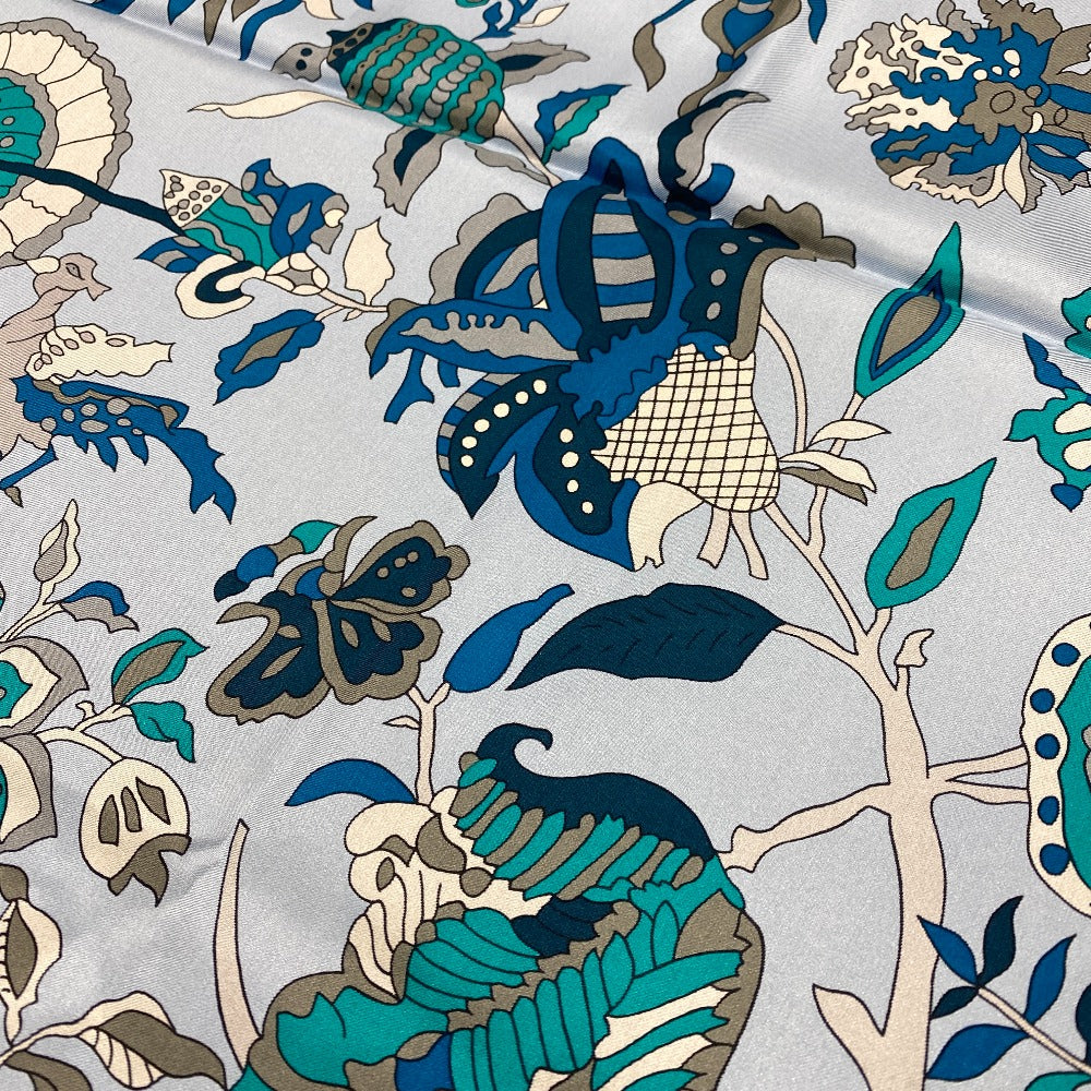 HERMES scarf silk blue Fantaisies indiennes Dazzling India Carre140 Women