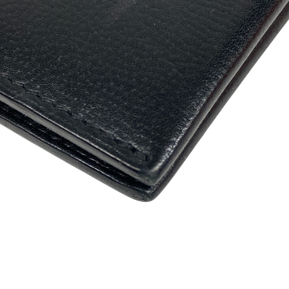 HERMES Bifold Wallet leather black Made in 2021 H Sport Compact mens