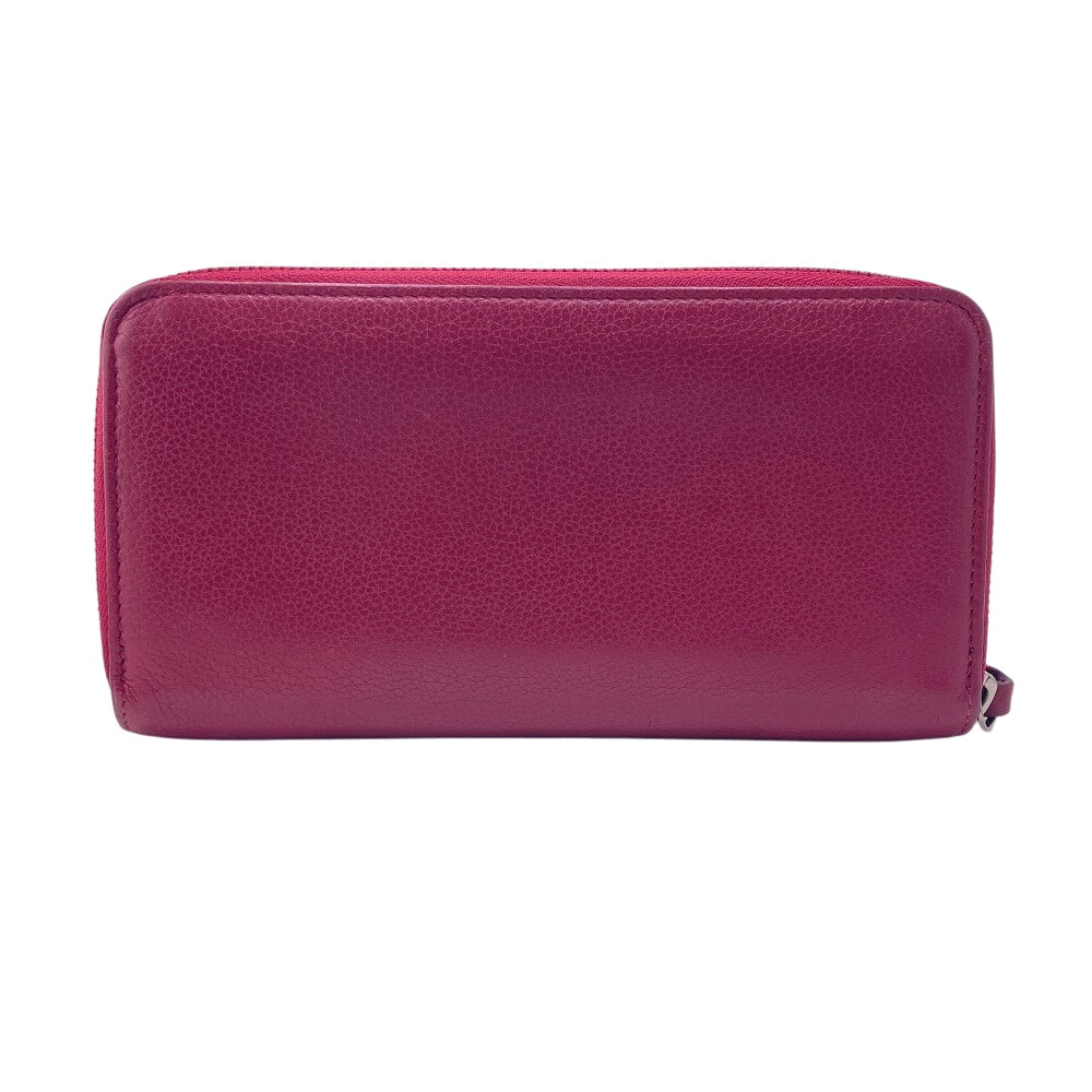 LOUIS VUITTON Long Wallet Purse leather wine-red LV Logo Rock Me Zippy