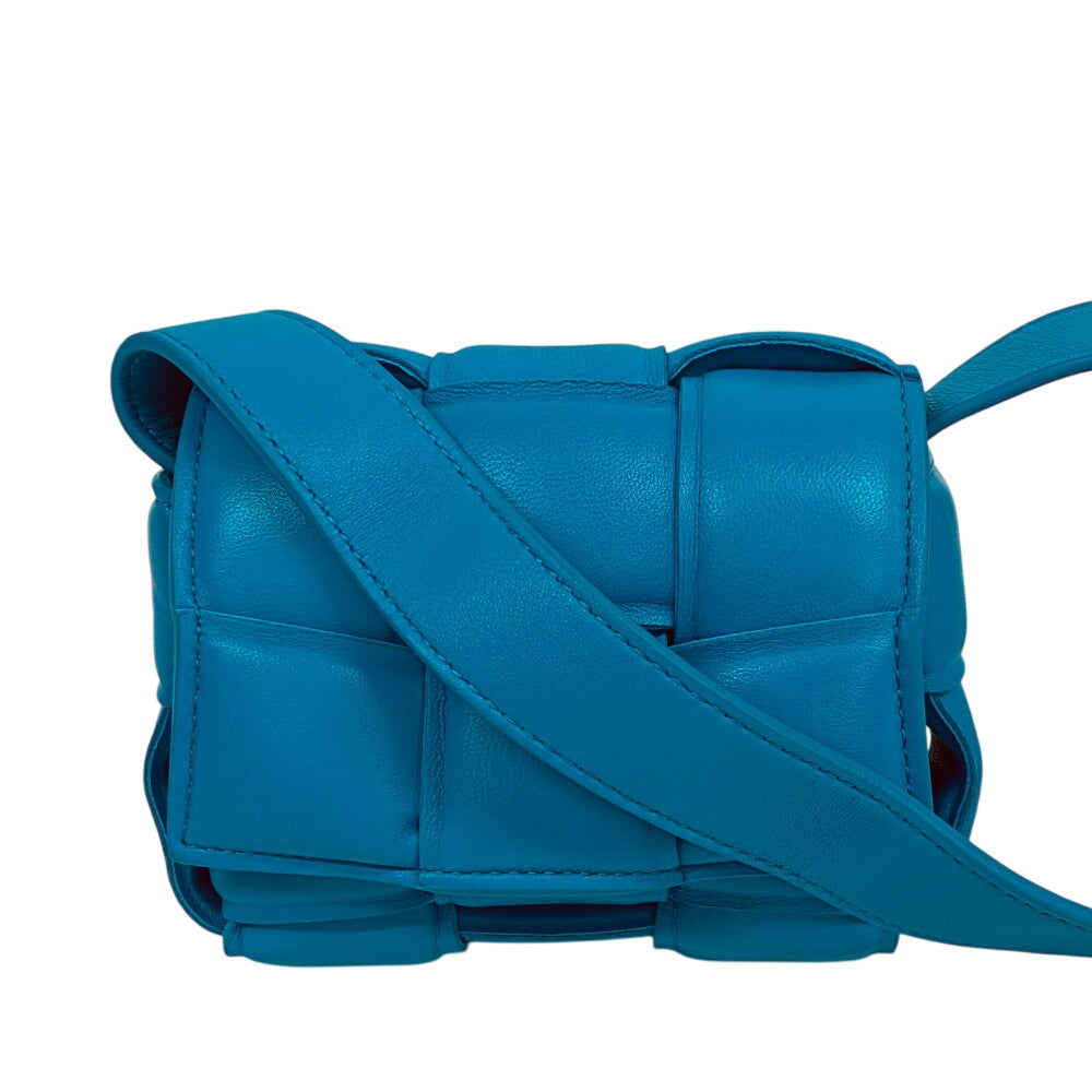 BOTTEGAVENETA Shoulder Bag 716648 leather blue cassette Candy Patted Women
