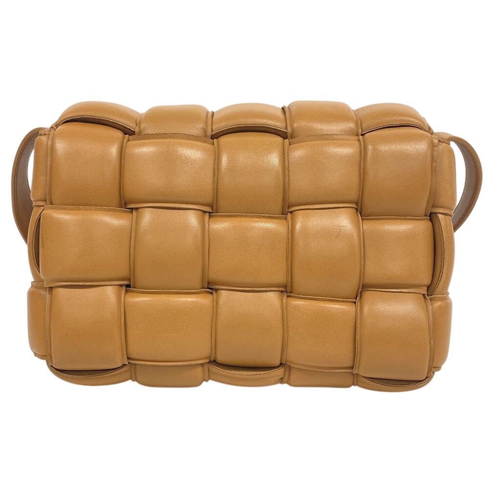 BOTTEGAVENETA Shoulder Bag leather caramel cassette maxi INTRECCIATO padded cassette Women