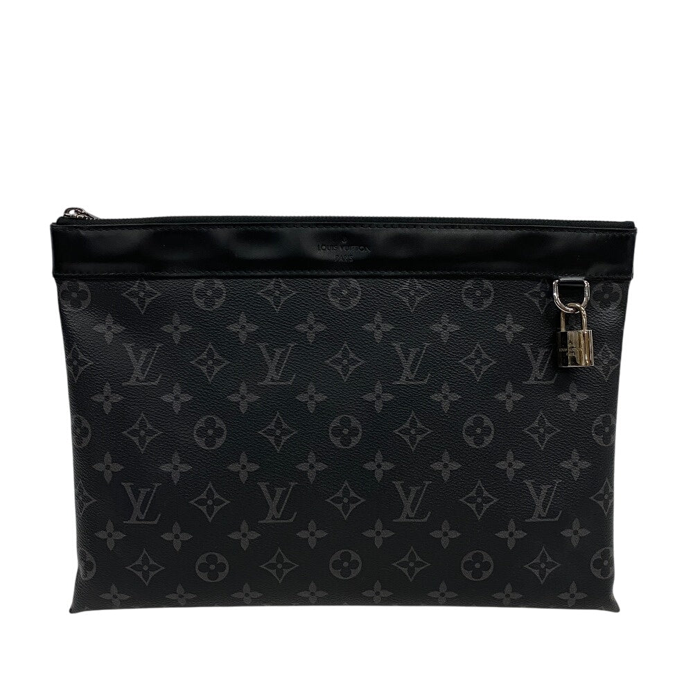 LOUIS VUITTON Pochette M62291 leather black Monogram Eclipse Discovery