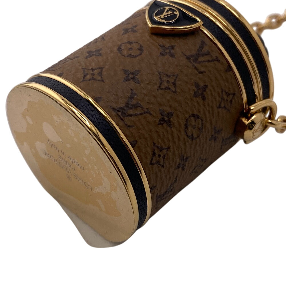 LOUIS VUITTON Necklace M80253 leather Brown Reverse Monogram micro cannes
