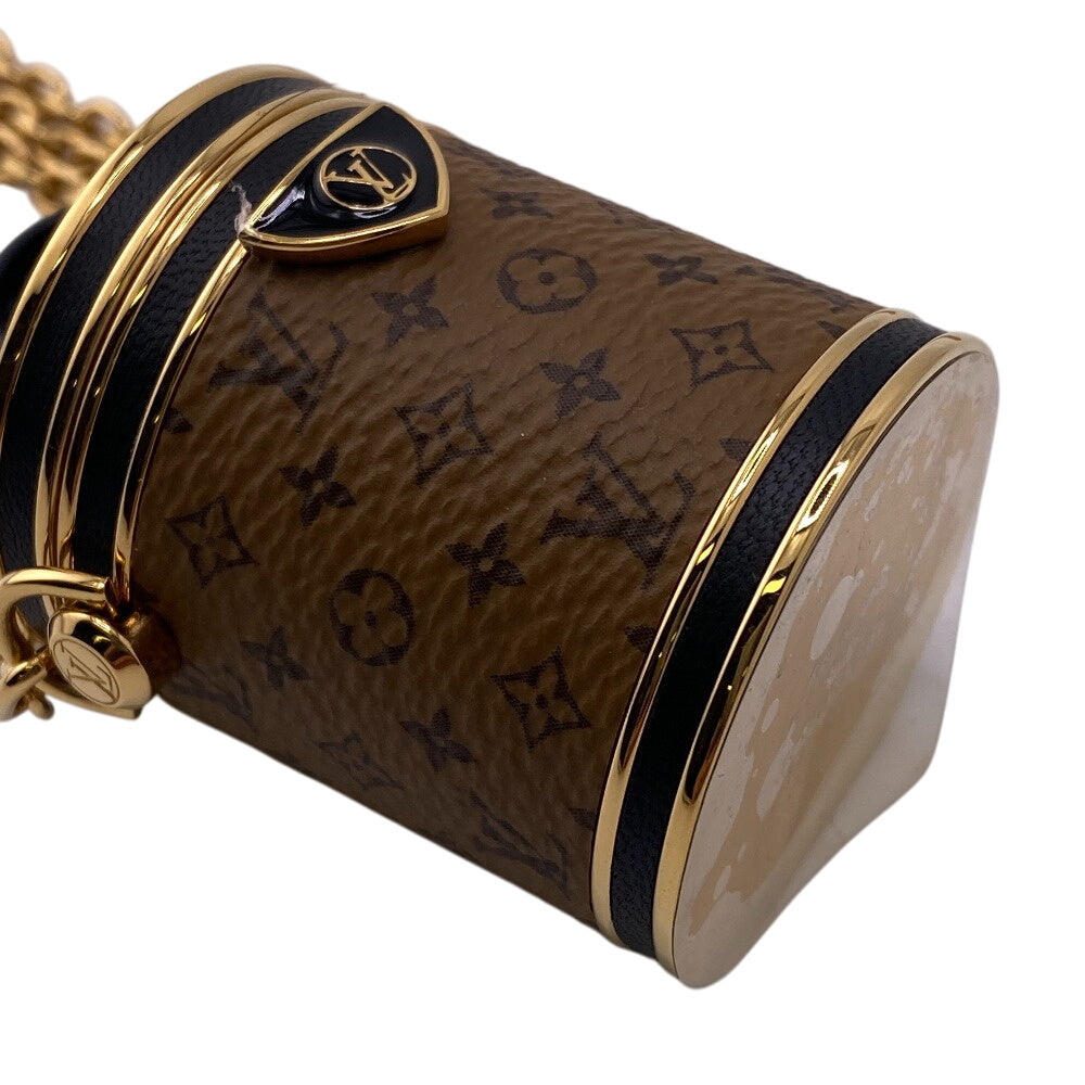 LOUIS VUITTON Necklace M80253 leather Brown Reverse Monogram micro cannes