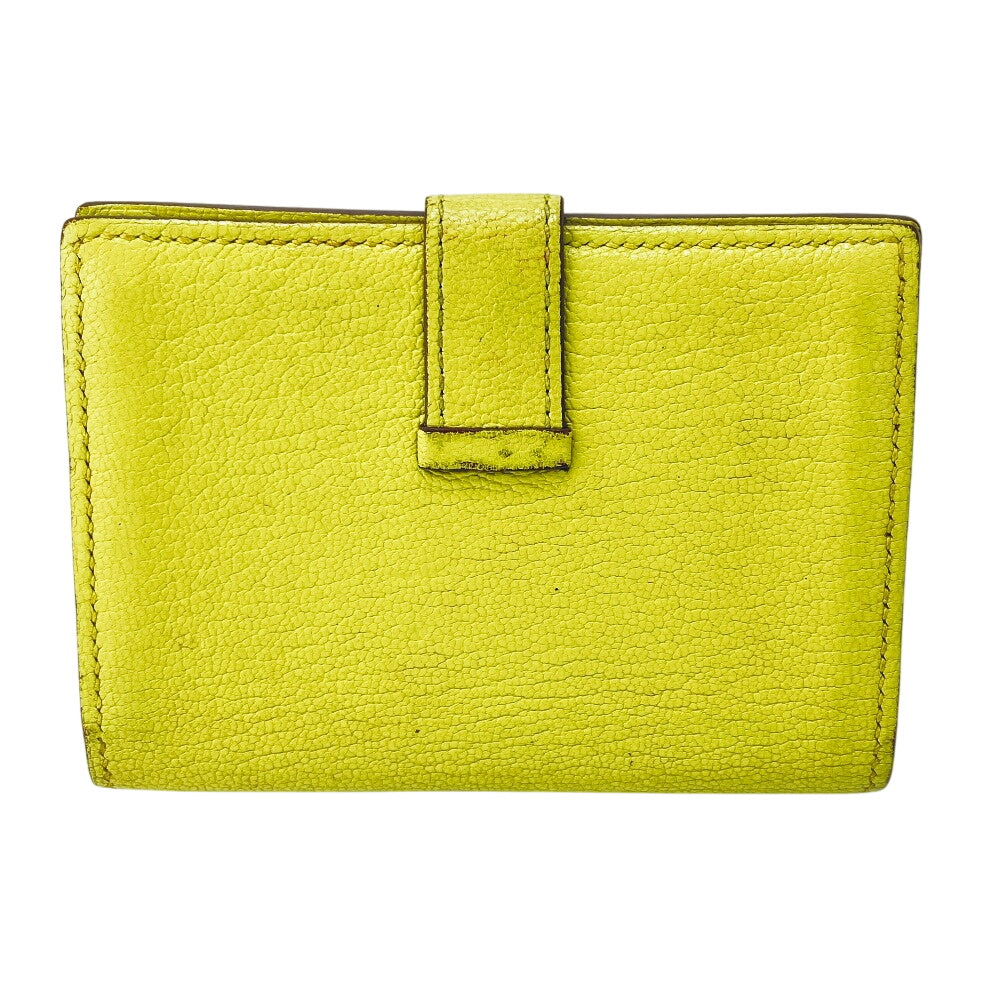 HERMES Card Case Chevre Misol yellow Baan Women(Unisex)