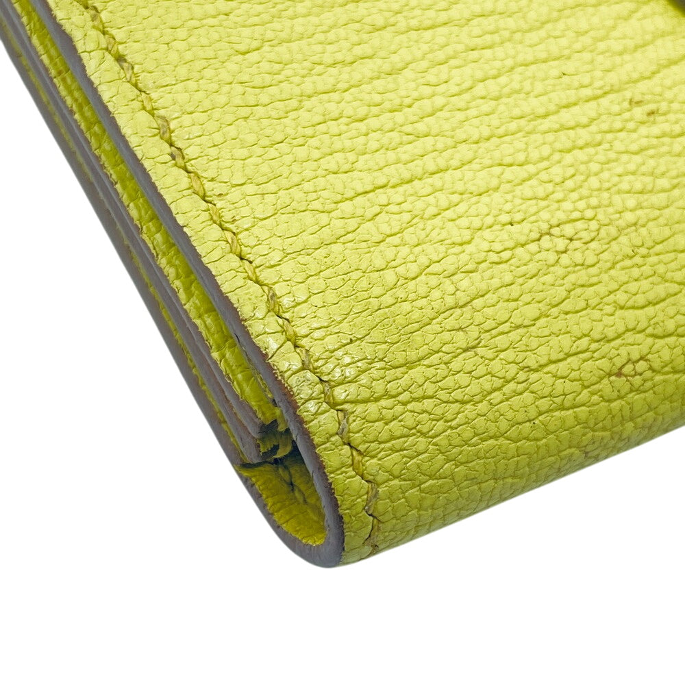 HERMES Card Case Chevre Misol yellow Baan Women(Unisex)