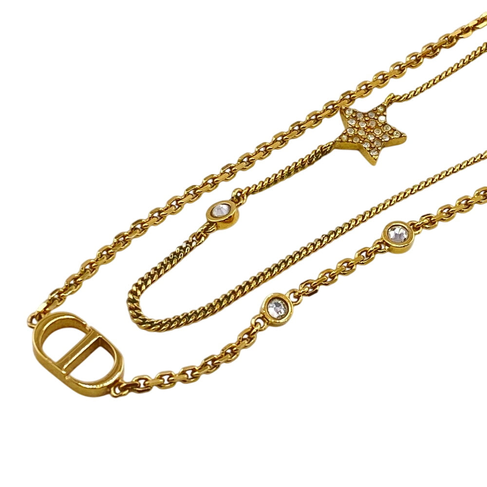 Dior Necklace Metal, Crystal gold double Star Petit CD Petit CD Women