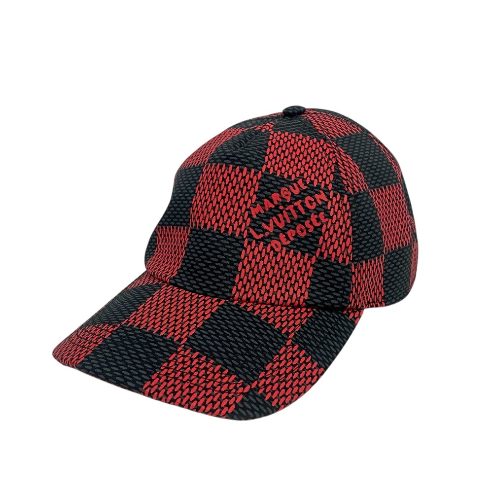 LOUIS VUITTON cap M7360L Cotton, Nylon Red Damier Pop Cap Damier Women(Unisex)