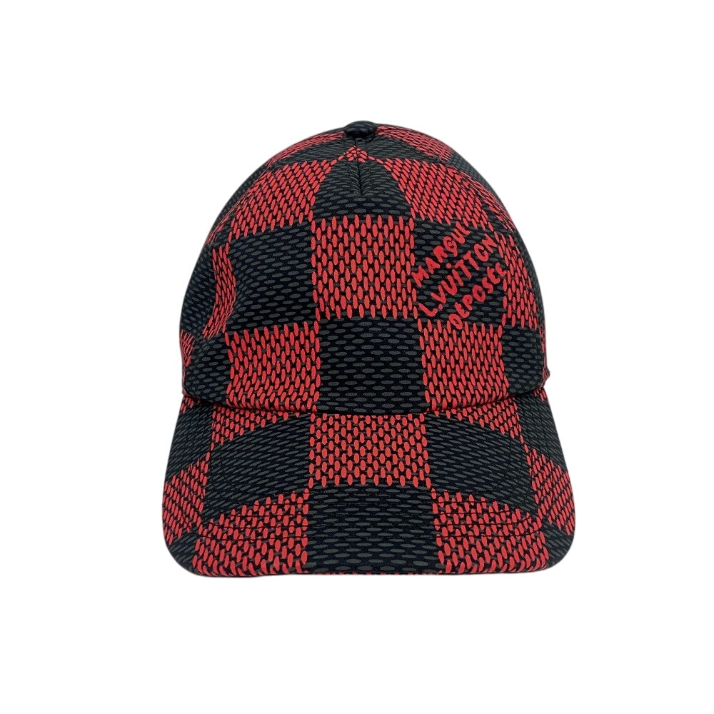 LOUIS VUITTON cap M7360L Cotton, Nylon Red Damier Pop Cap Damier Women(Unisex)