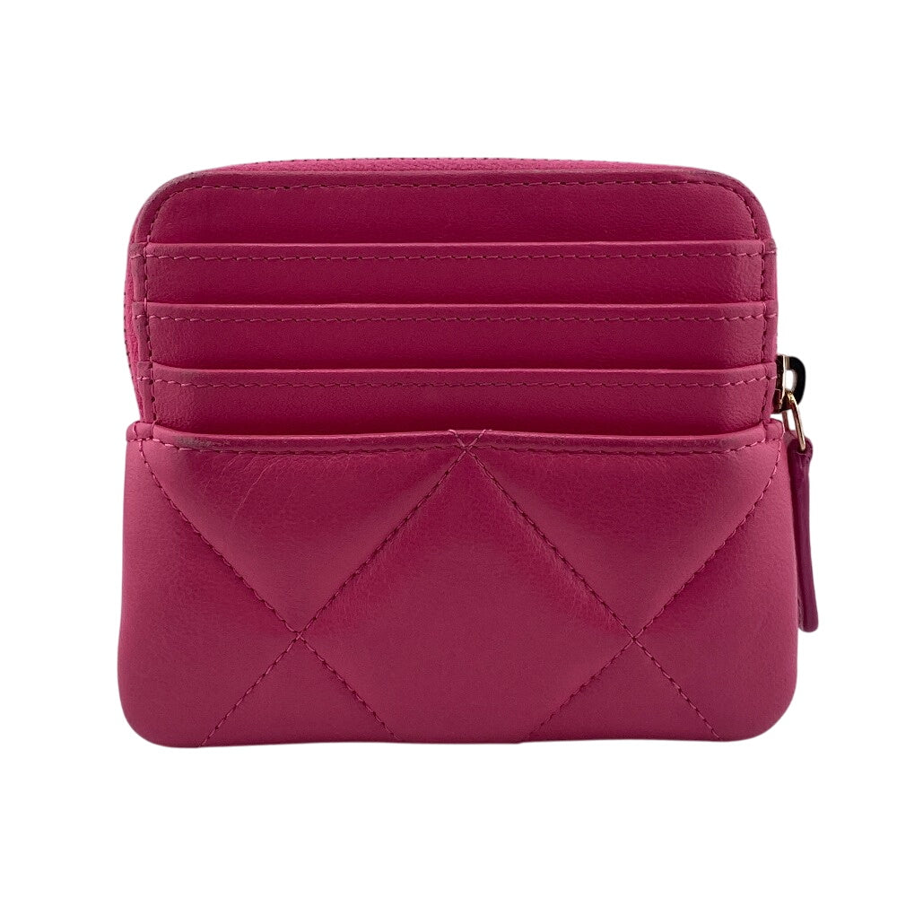 CHANEL Coin case lambskin pink Matrasse COCO Mark chanel 19