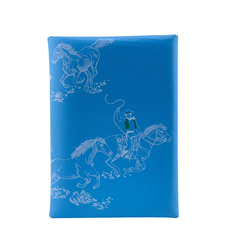 HERMES Earring Vaux Swift blue Hose Pattern Calvi duo Women(Unisex)