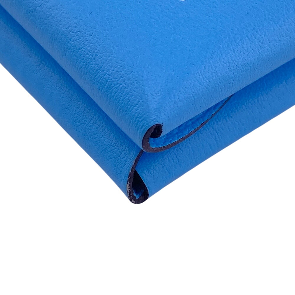 HERMES Earring Vaux Swift blue Hose Pattern Calvi duo Women(Unisex)