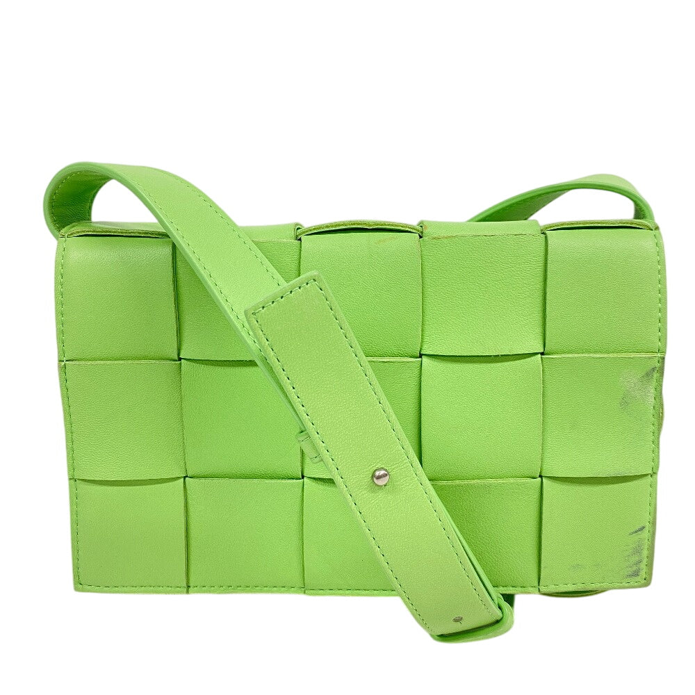 BOTTEGAVENETA Shoulder Bag lambskin Light green Magnetic closure cross sling bag INTRECCIATO cassette Women