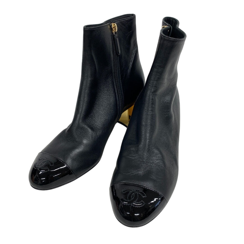 CHANEL boots Patent Leather, Nylon black 2WAY COCO Mark Matrasse K21 Women 39C