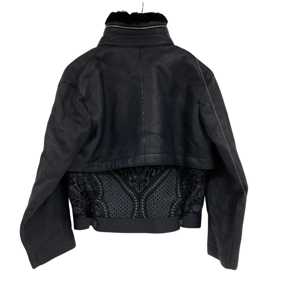 HERMES Riders jacket Sheepskin, Cashmere black liner vest mens 34
