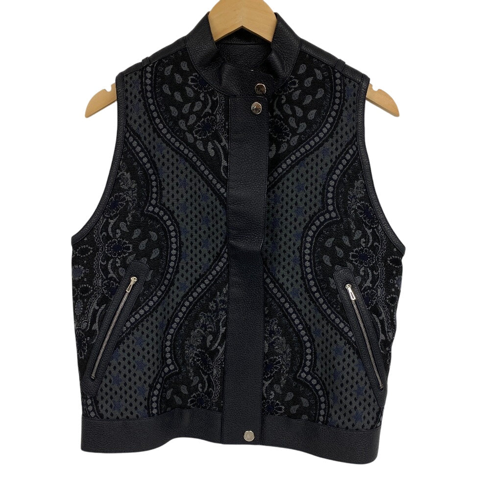 HERMES Riders jacket Sheepskin, Cashmere black liner vest mens 34