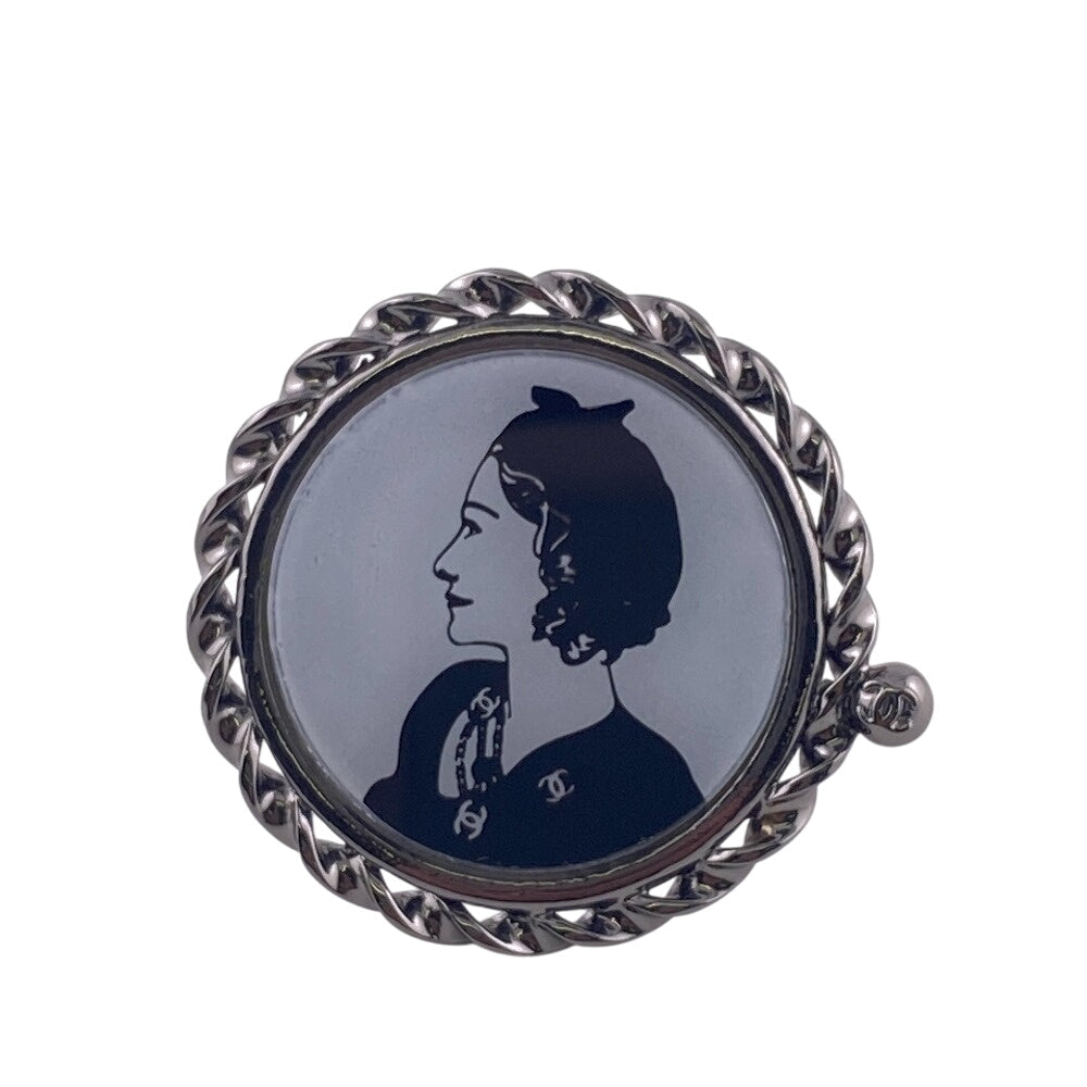 CHANEL Ring metal black Mademoiselle COCO Mark Women