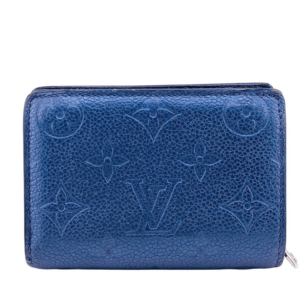 LOUIS VUITTON Bifold Wallet M82793 leather Navy Portefeuille Monogram Ann Platt Claire Women(Unisex)