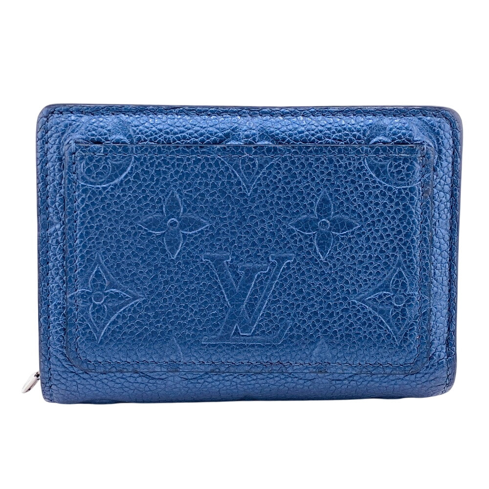 LOUIS VUITTON Bifold Wallet M82793 leather Navy Portefeuille Monogram Ann Platt Claire Women(Unisex)