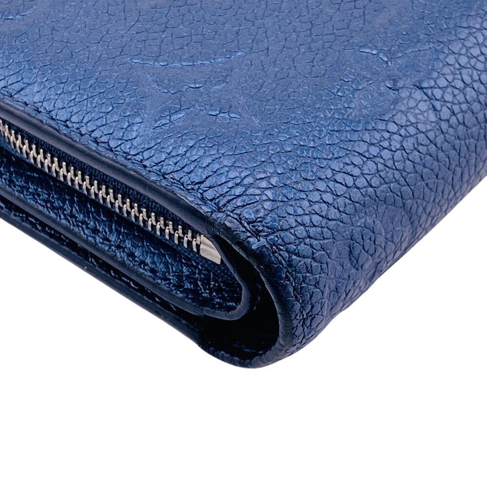 LOUIS VUITTON Bifold Wallet M82793 leather Navy Portefeuille Monogram Ann Platt Claire Women(Unisex)