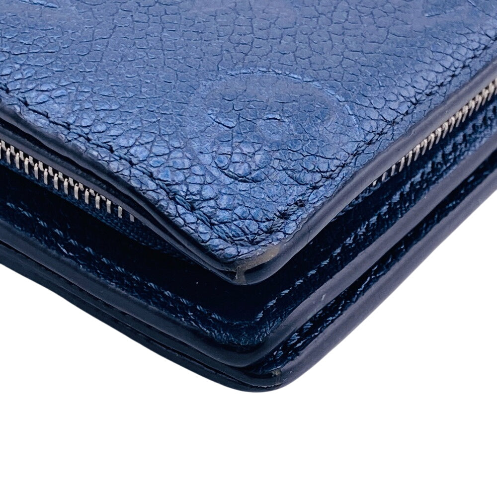 LOUIS VUITTON Bifold Wallet M82793 leather Navy Portefeuille Monogram Ann Platt Claire Women(Unisex)