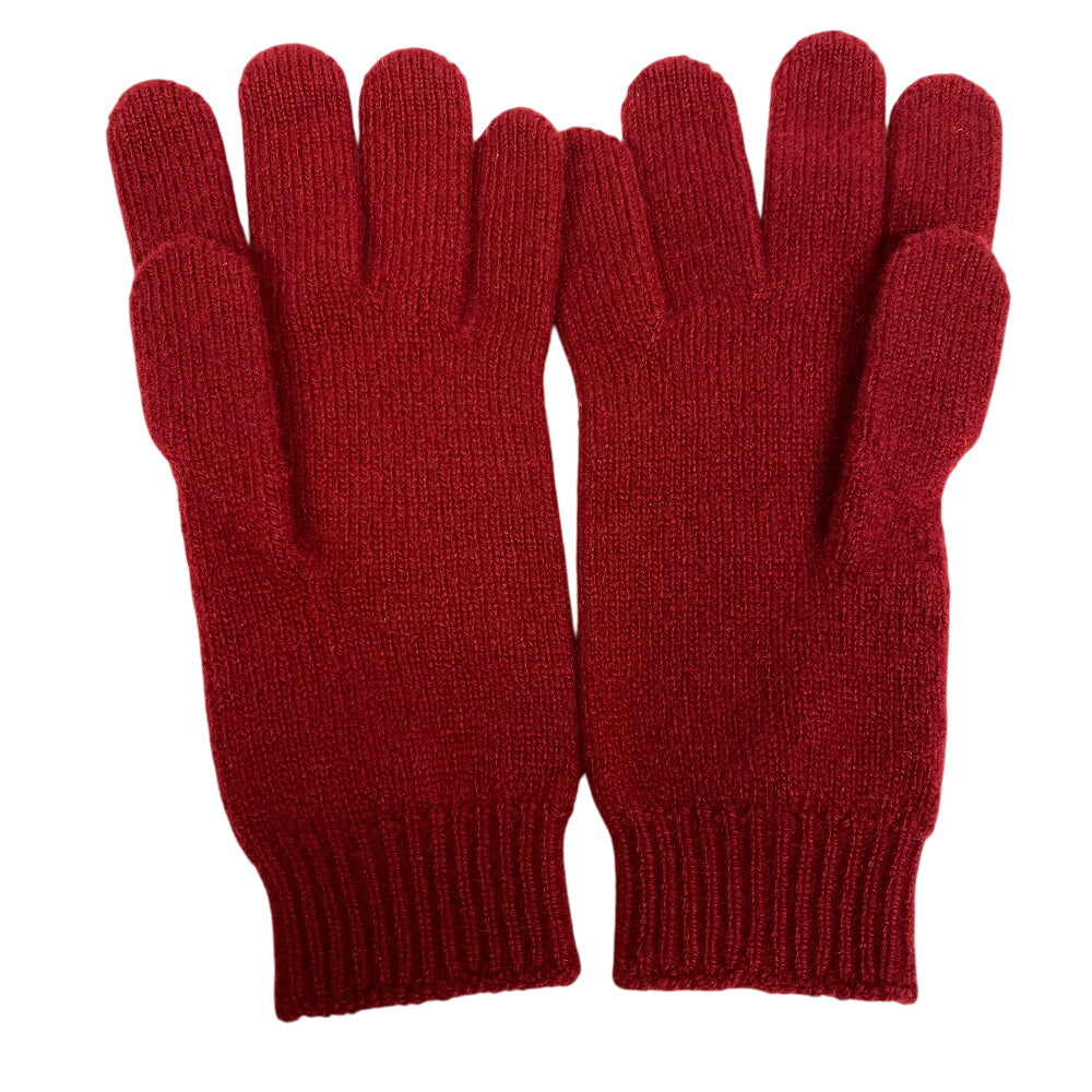HERMES gloves Cashmere, Wool Red Studs Darling Women M