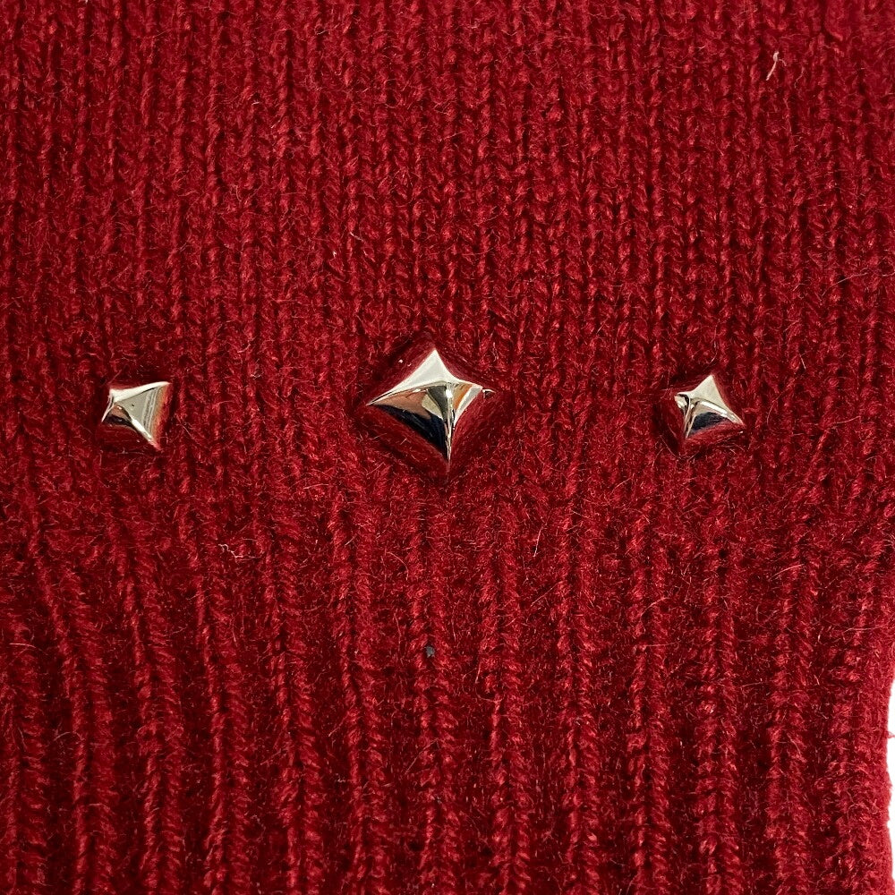 HERMES gloves Cashmere, Wool Red Studs Darling Women M