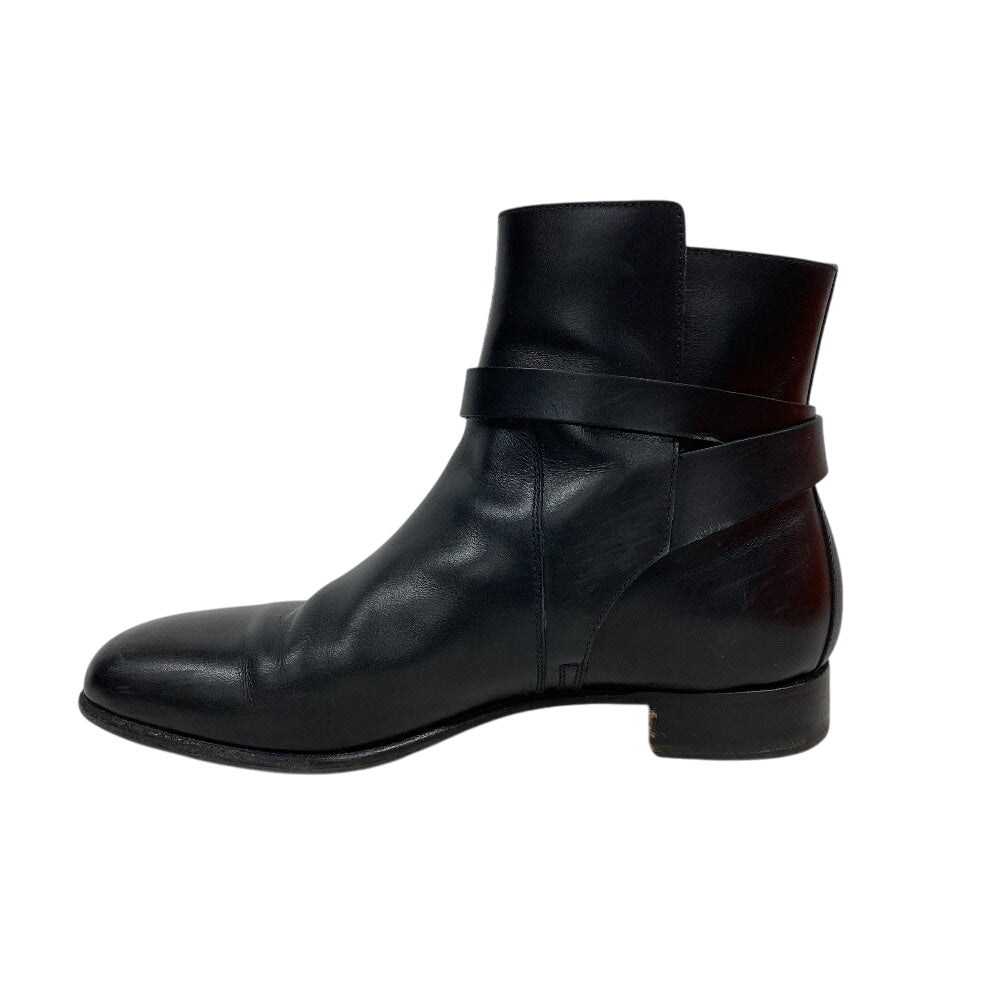 HERMES boots leather black short boots Kelly Metal Neo Women 36