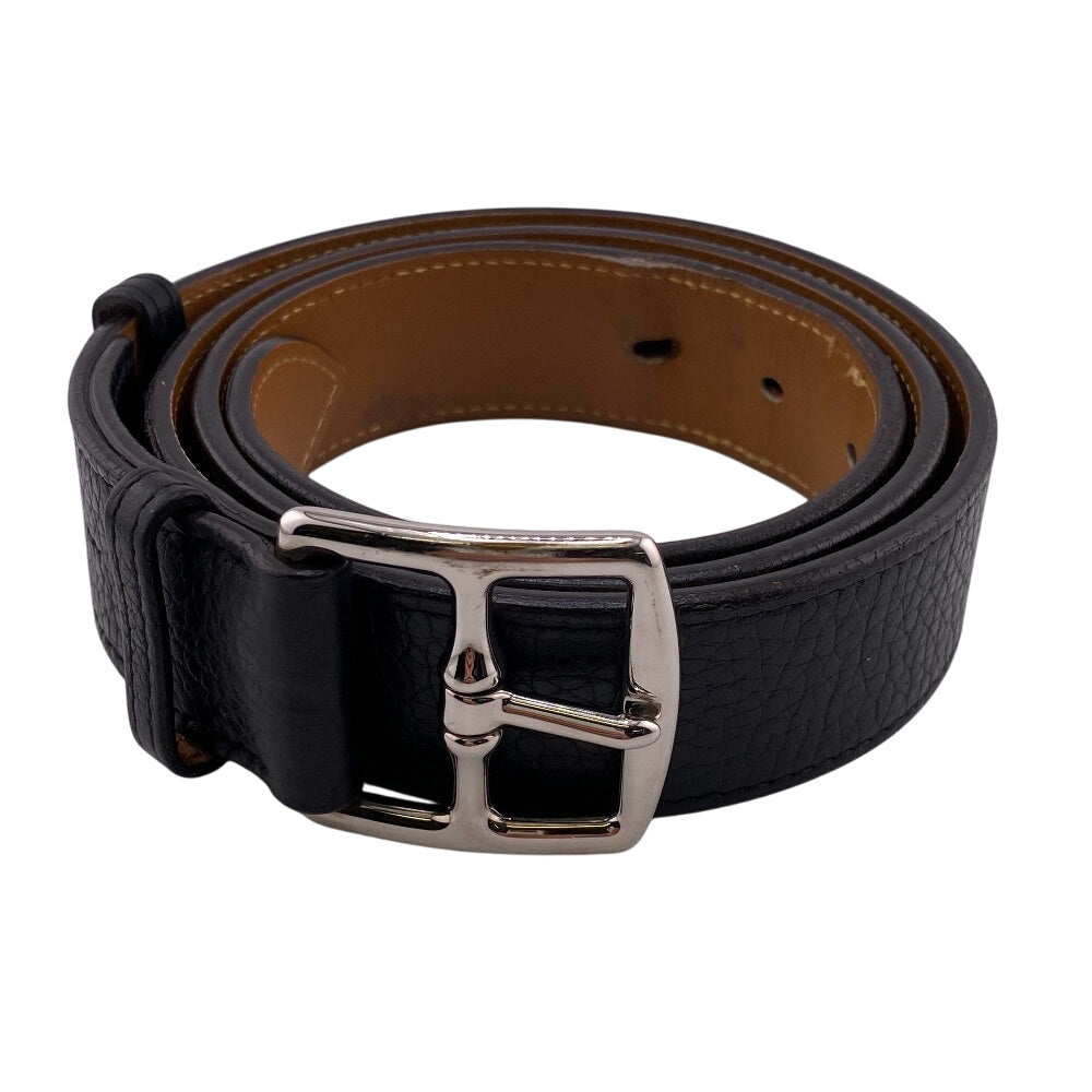 HERMES belt leather black Etriviere Women