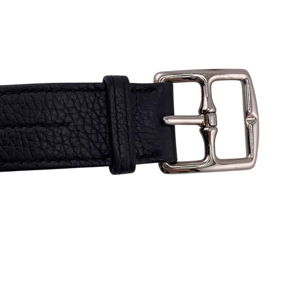 HERMES belt leather black Etriviere Women