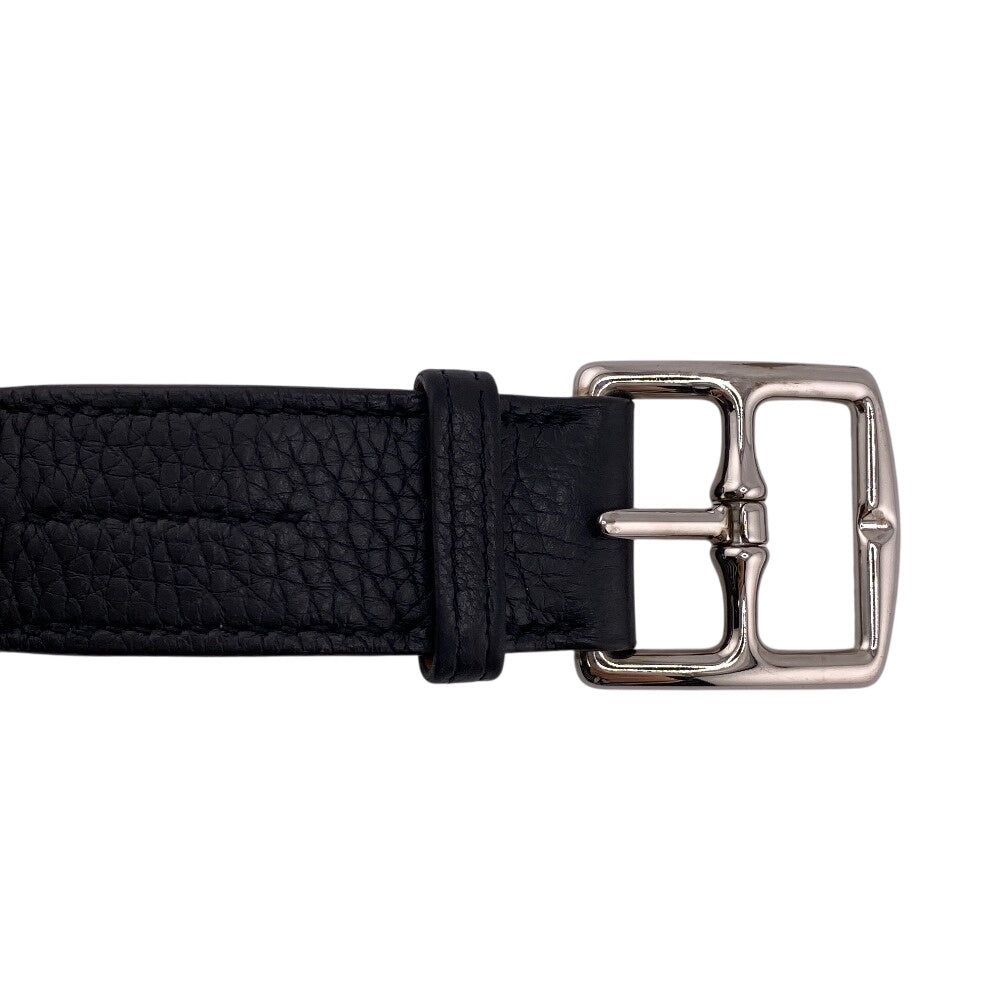 HERMES belt leather black Etriviere Women