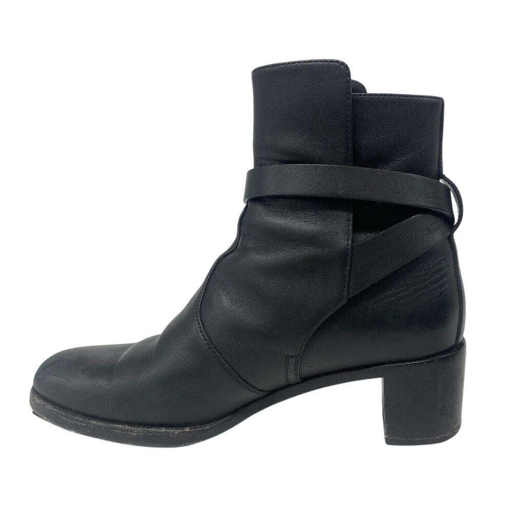 HERMES boots leather black frenchie Women 35 1/2