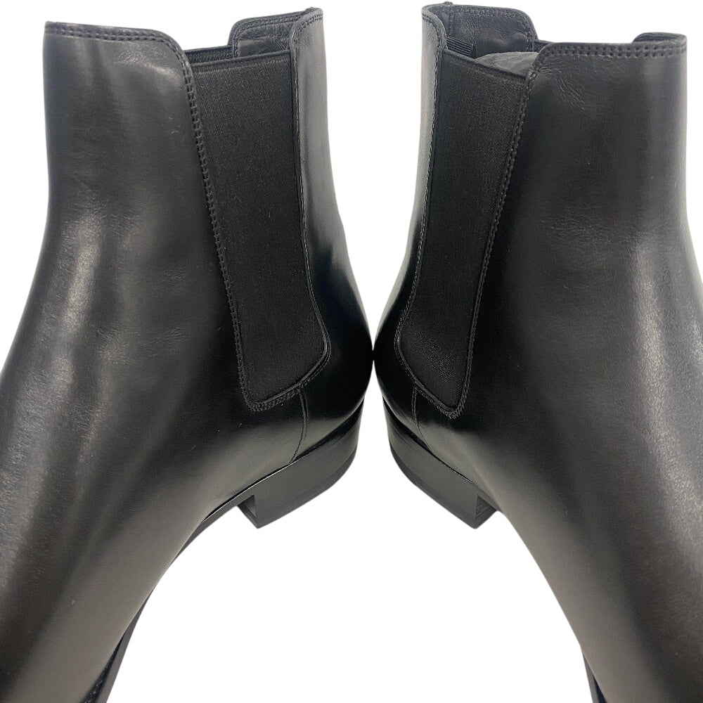 SAINT LAURENT PARIS boots 592438 leather black Side gore boots mens 45