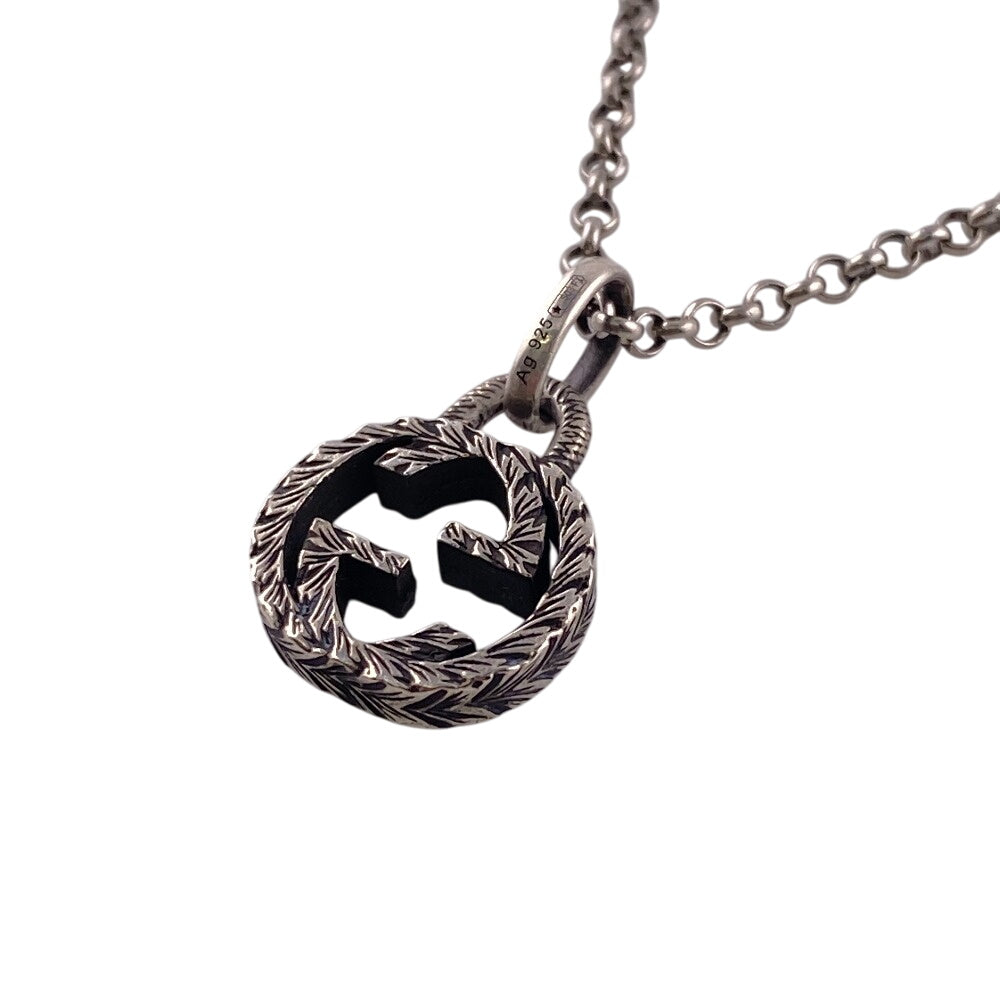 GUCCI Necklace Silver925 Silver Interlocking G Arabesque mens(Unisex)