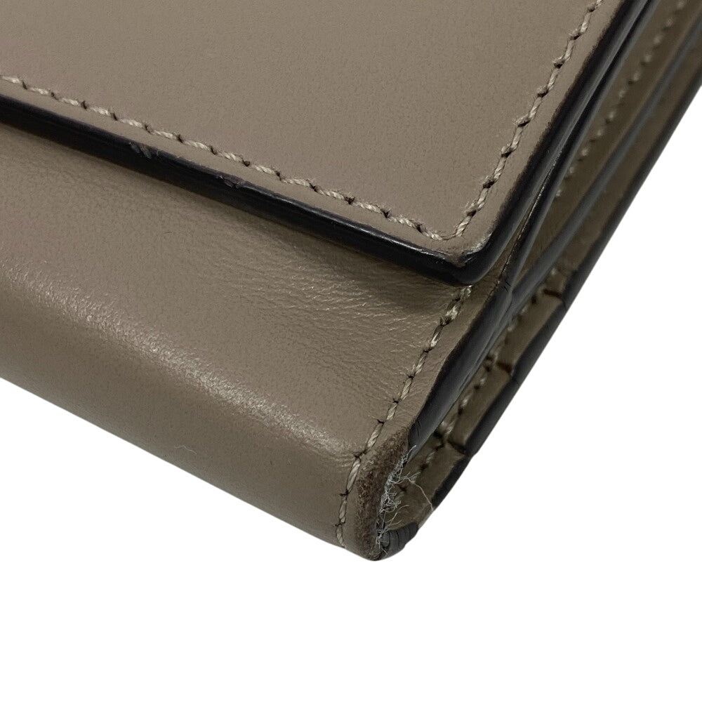 FENDI Long Wallet Purse 8M0308 Calfskin Gurege Tortoise pattern Peekaboo Women
