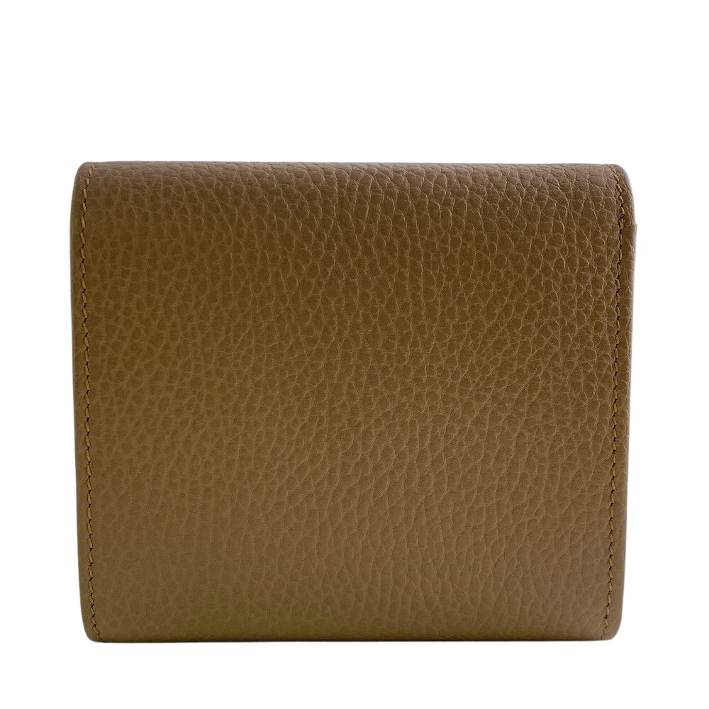 GUCCI Bifold Wallet leather beige GG Marmont Women