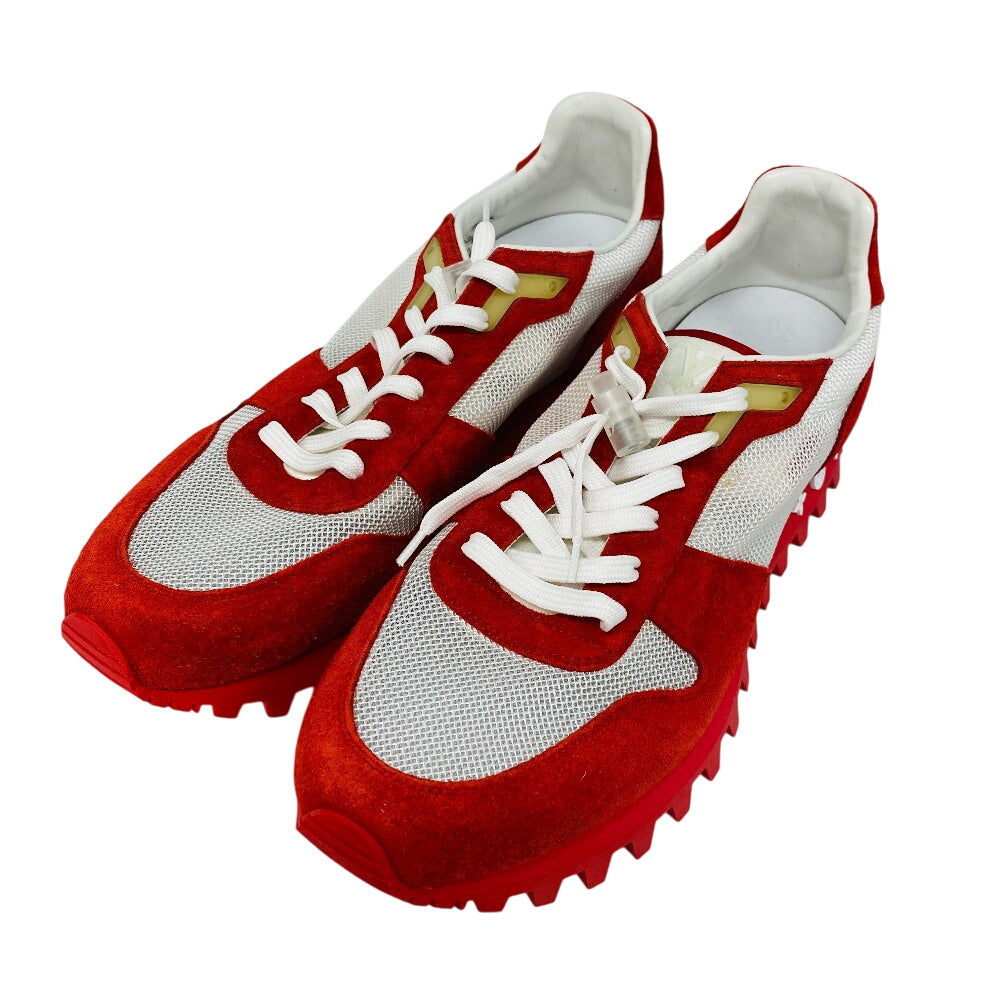 LOUIS VUITTON sneakers Suede, Mesh Red V runner line LV logo Women UK11
