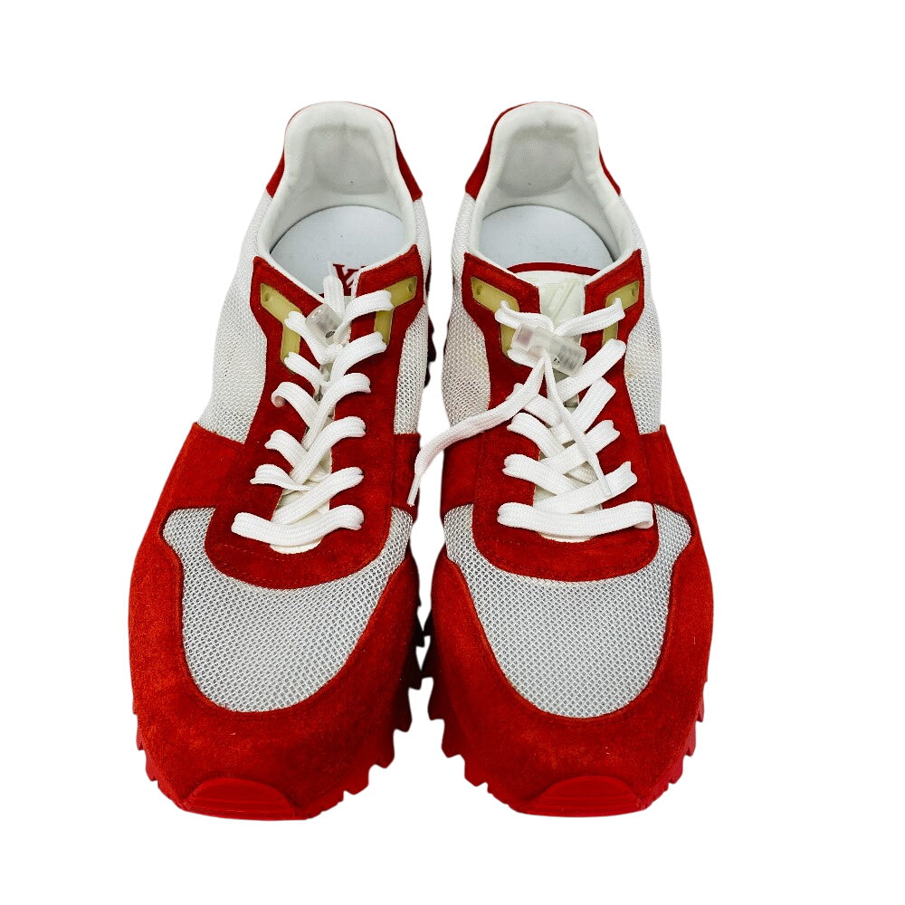 LOUIS VUITTON sneakers Suede, Mesh Red V runner line LV logo Women UK11