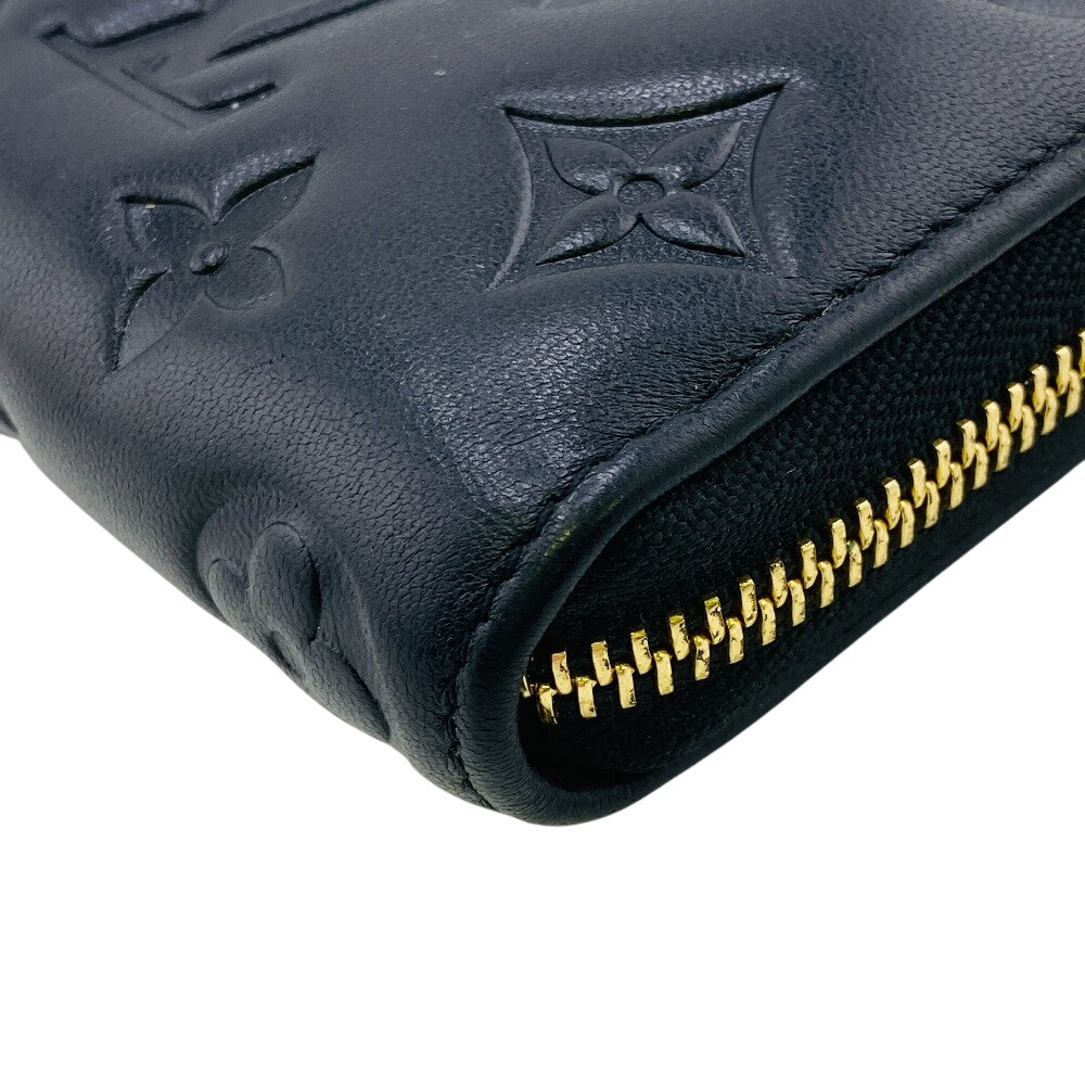 LOUIS VUITTON Long Wallet Purse M68382 Lambskin, Monogram Embossed black LV Women(Unisex)