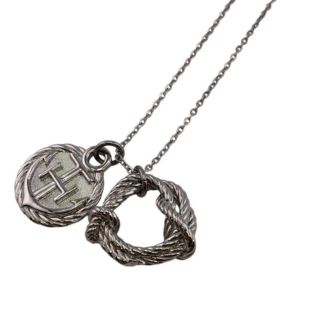 HERMES Necklace metal Silver cordage rope mens(Unisex)
