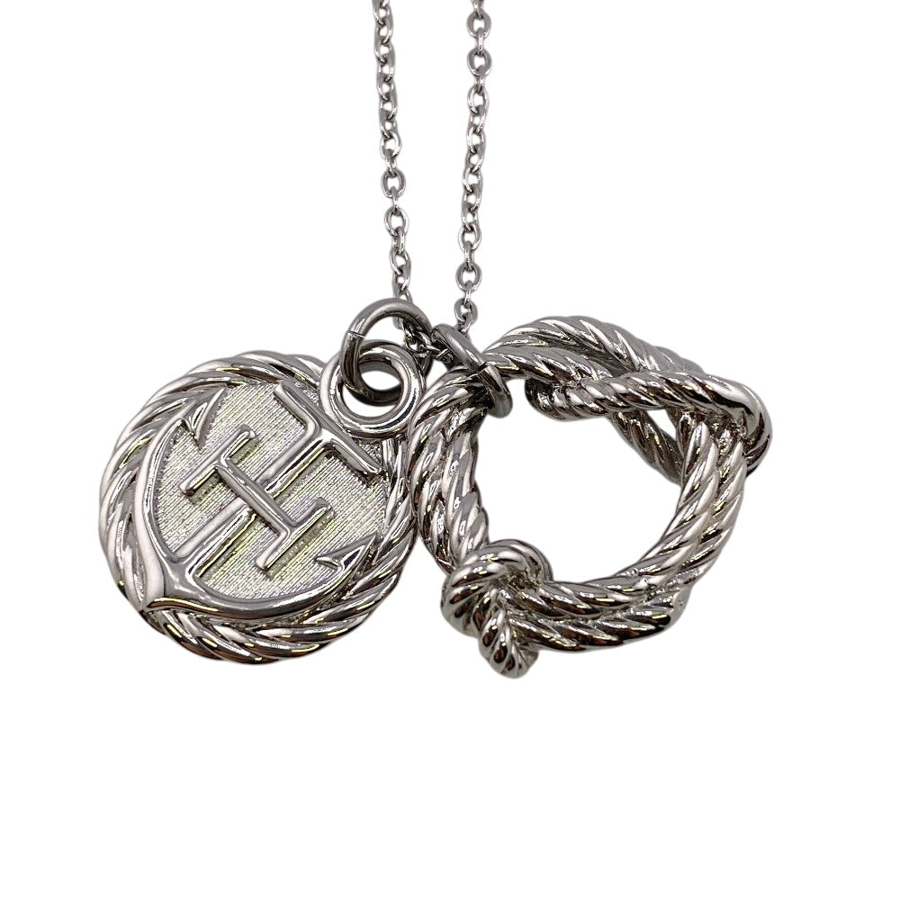 HERMES Necklace metal Silver cordage rope mens(Unisex)
