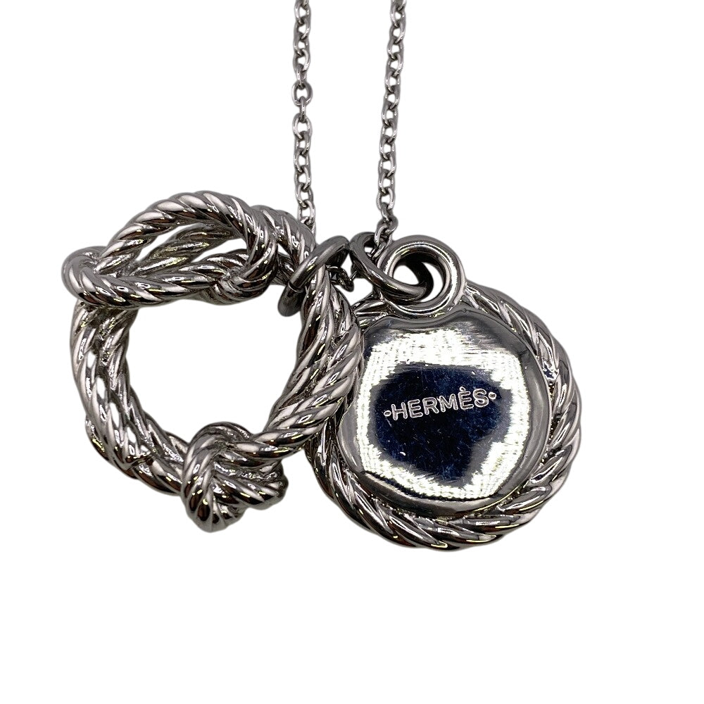 HERMES Necklace metal Silver cordage rope mens(Unisex)