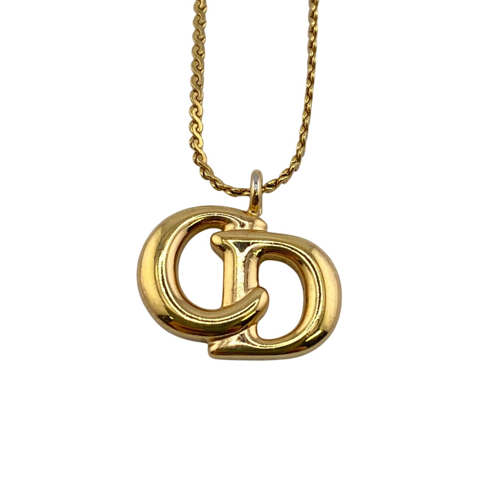 Christian Dior Necklace Gold Plated gold CD logo Women