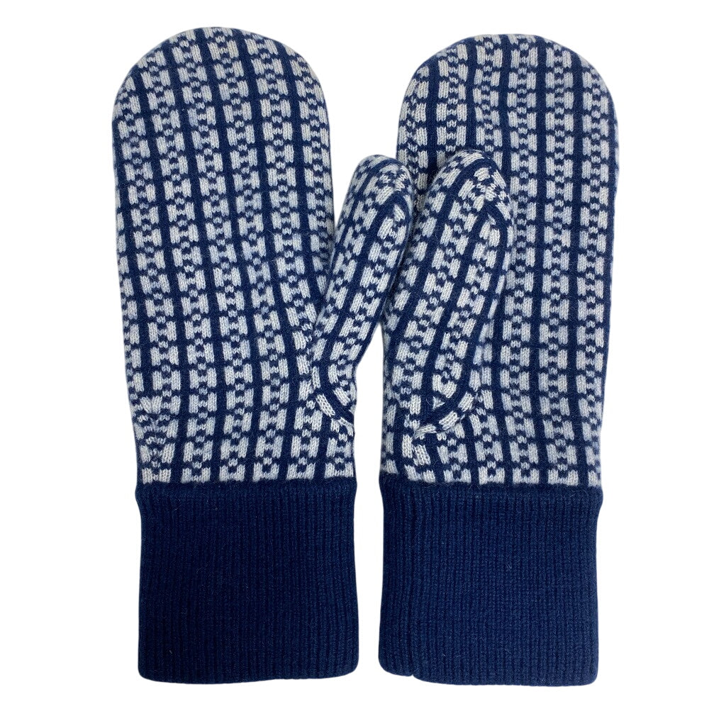 HERMES gloves cashmere Navy Glove Jacquard H Women S
