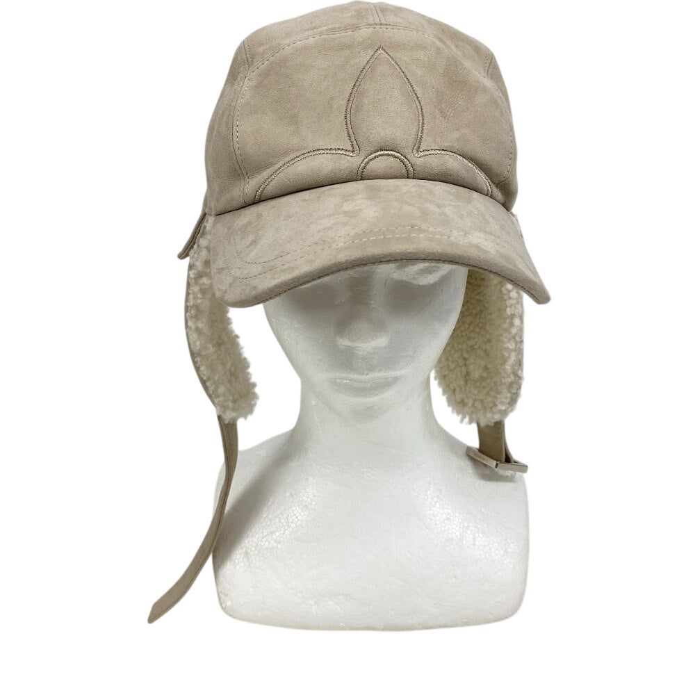 LOUIS VUITTON cap M7247A Sheepskin, Shearling beige Shearing Cashew Flower mens(Unisex)
