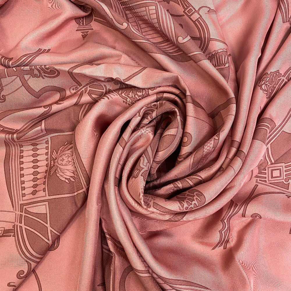HERMES scarf silk pink EX-LIBRIS Carre140