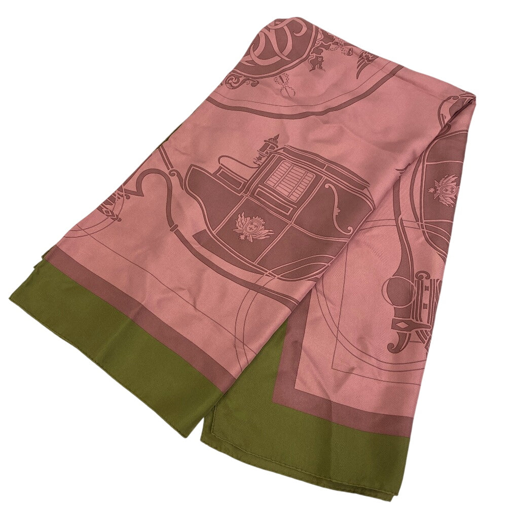 HERMES scarf silk pink EX-LIBRIS Carre140