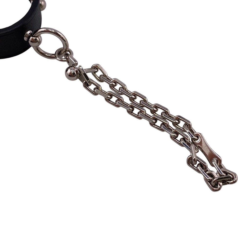 HERMES Other accessories Gold Plated, Leather black Glove holder Serie button saddle mens(Unisex)