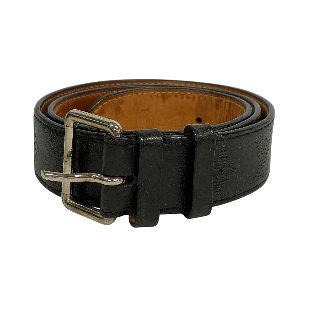 LOUIS VUITTON belt M6931 Monogram Mahina black Monogram Mahina Saintur Perfo mens 95/38