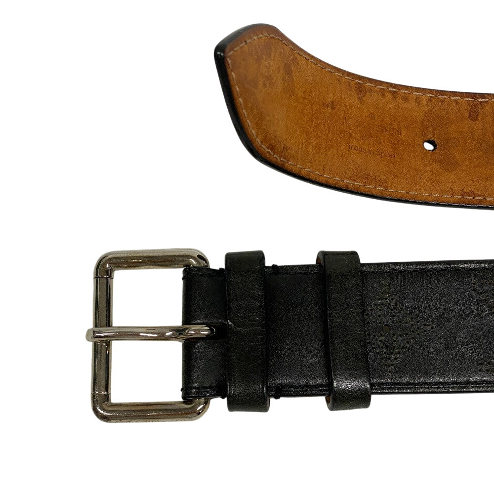 LOUIS VUITTON belt M6931 Monogram Mahina black Monogram Mahina Saintur Perfo mens 95/38